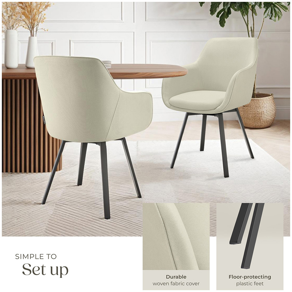 tectake Alicon Set of 2 Greige Dining Chair Image 8