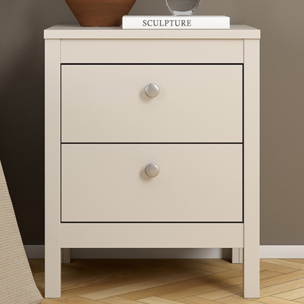 Florence Madrid 2 Drawer Cashmere Bedside Table Image 7