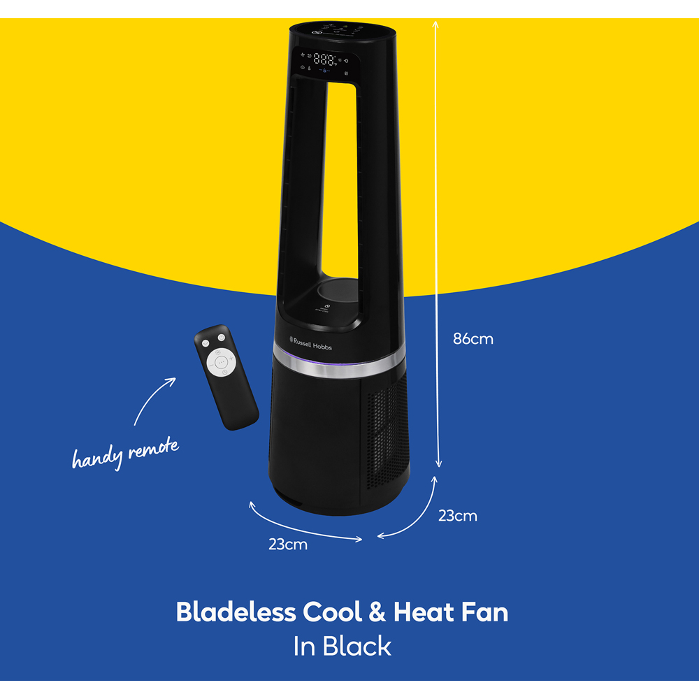 Russell Hobbs Black Bladeless Cool and Heat Fan with Remote Image 9