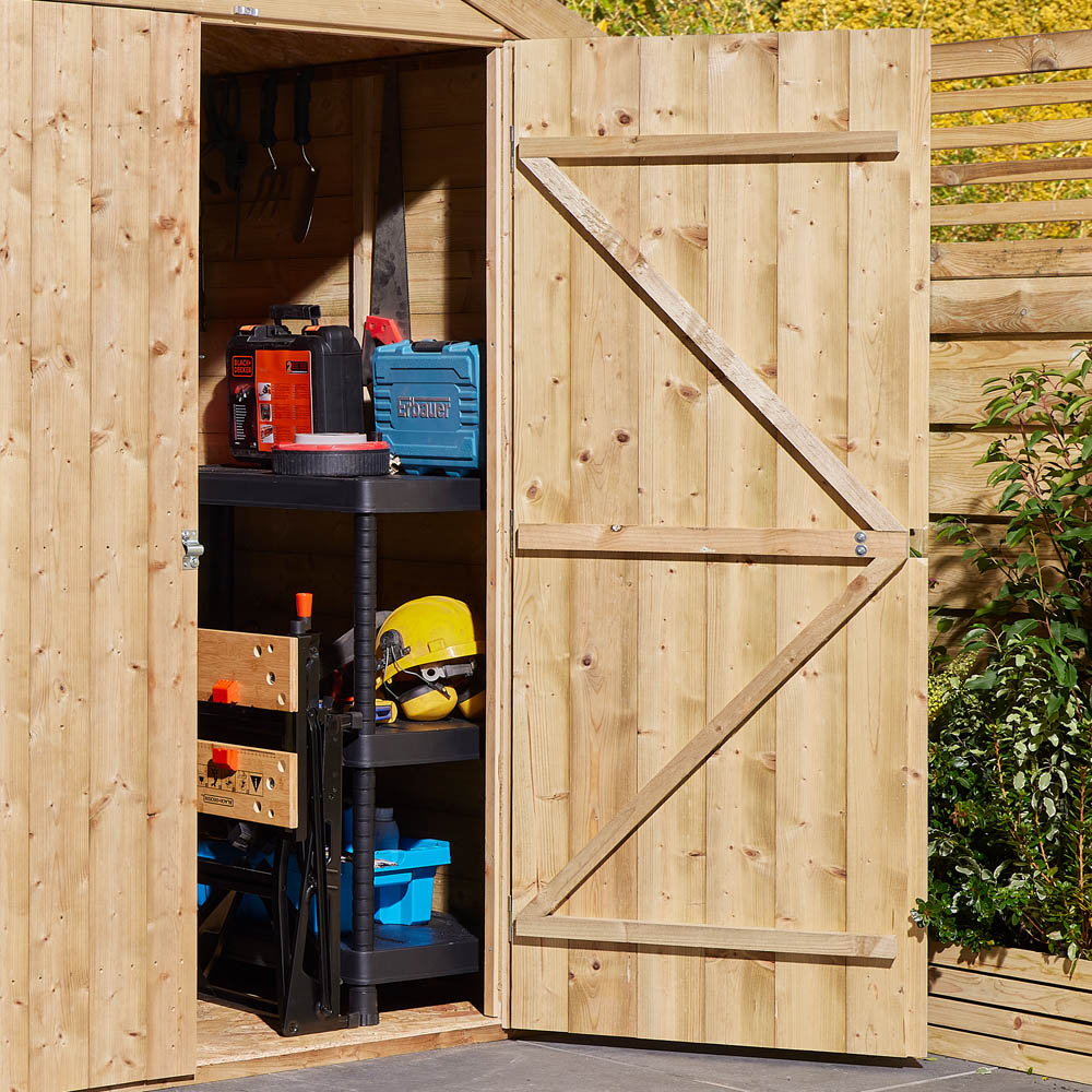 Rowlinson 8 x 6ft Double Door Shiplap Apex Shed with Window Image 7