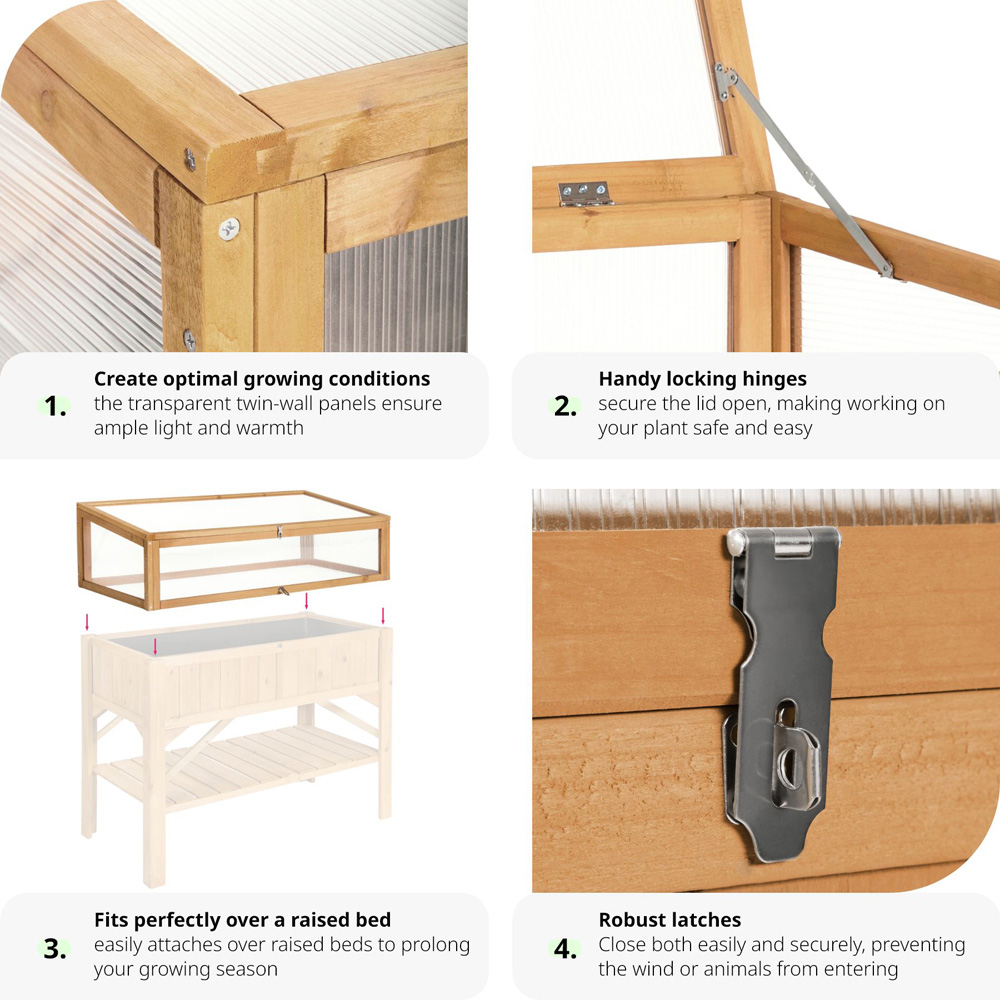 tectake Weather Resistant Cold Frame Attachment for Raised Bed Image 5