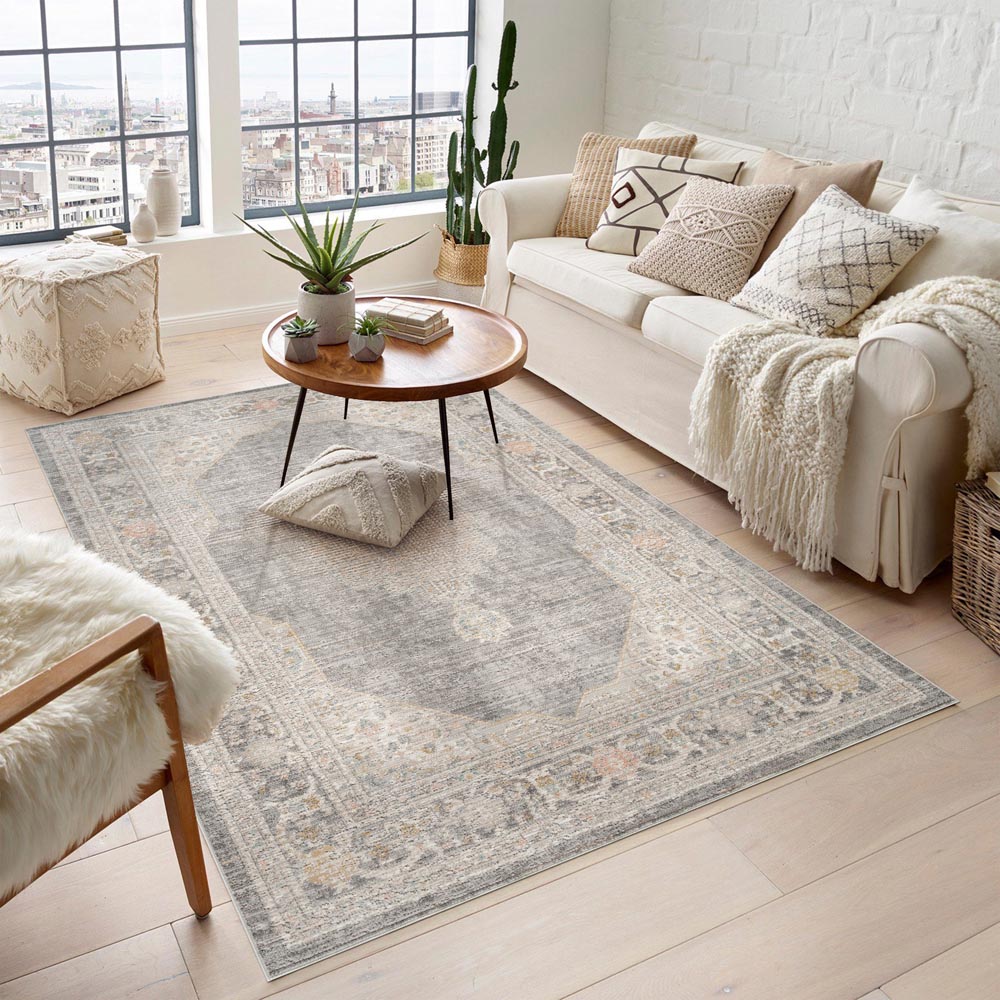 Desire Rugs Maia Grey Orchid Floral Non Slip Rug 120 x 180cm Image 2