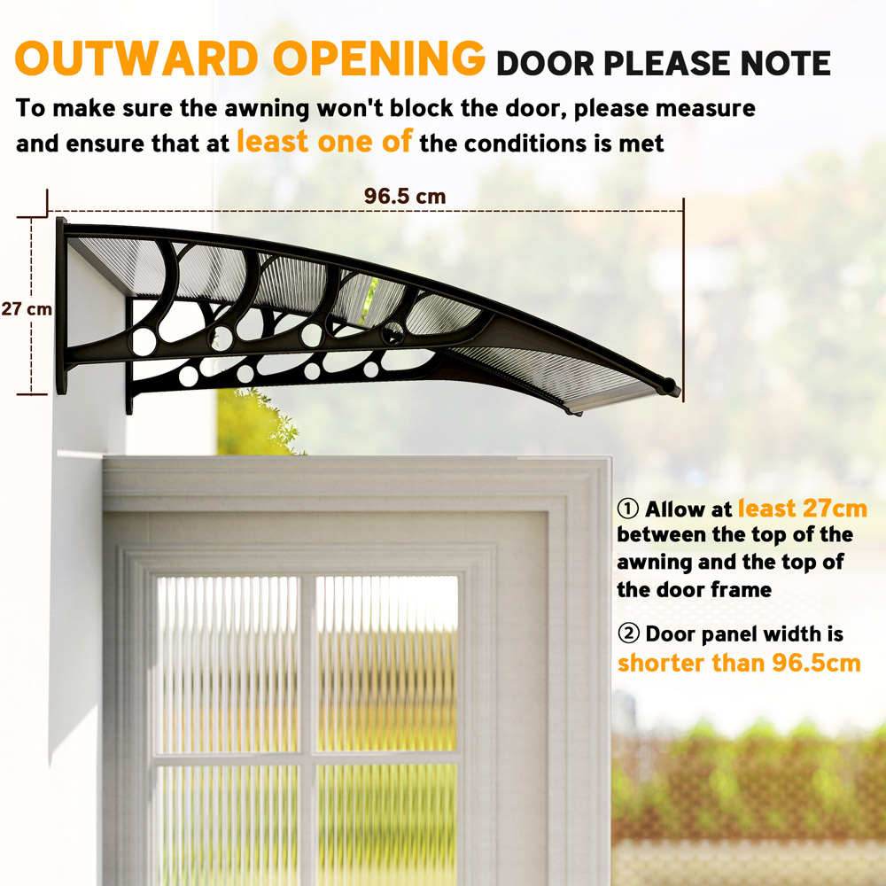 Outsunny Clear Window and Door Canopy Awning 1.03 x 0.965m Image 8