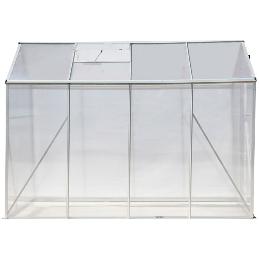 Living and Home 6 x 8ft Transparent Aluminium Frame Dual Sloped Roof Greenhouse Planting Shed Image 3