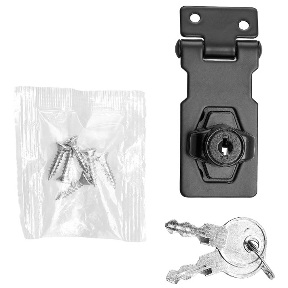 Living and Home Metal Mechanical Cabinet Hasp Lock with Twist Knob and Key 95 x 32mm Image 2