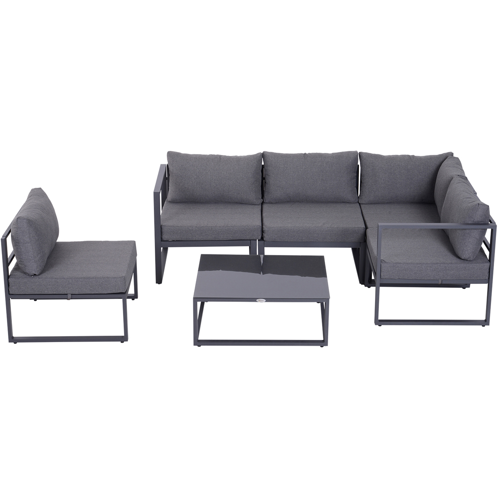 Outsunny 5 Seater Grey Garden Corner Lounge Set Image 3