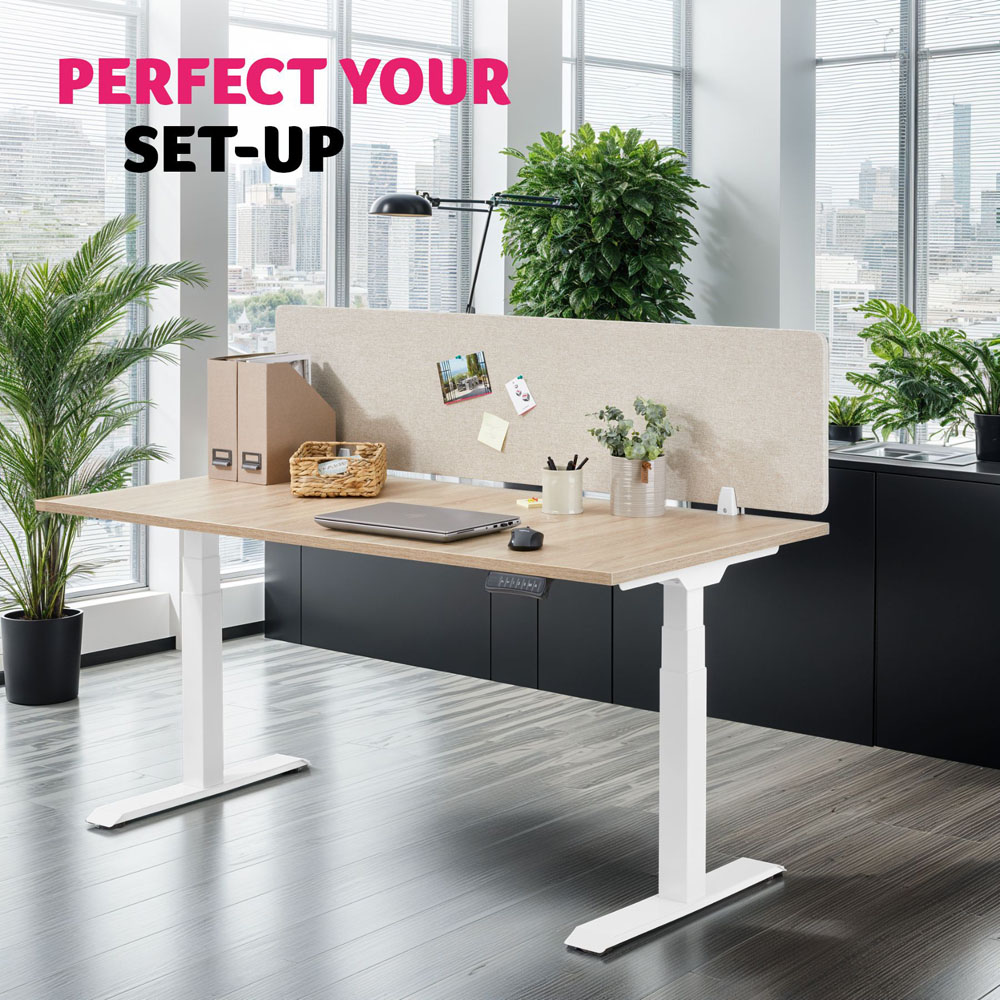 tectake Noisy Beige Plastic Desk Divider 160 x 40cm Image 8