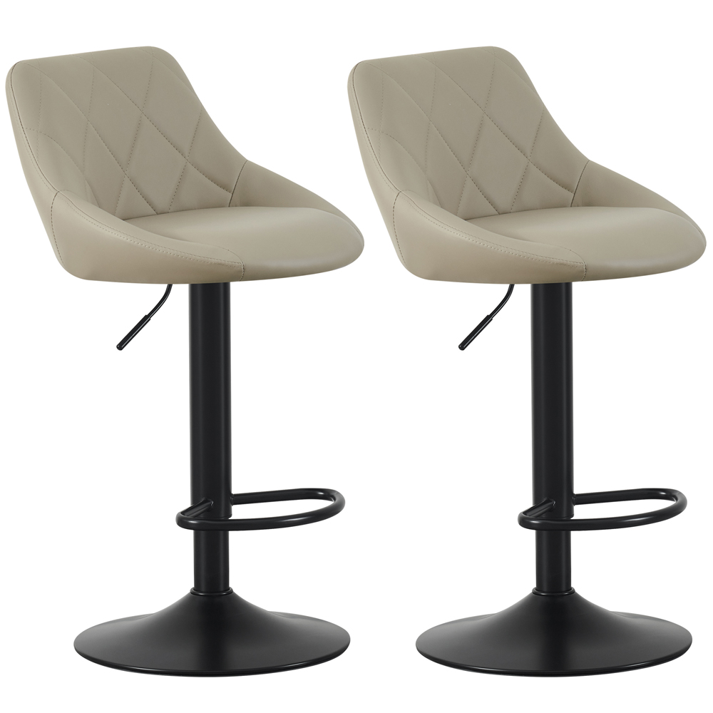 Stanley Brown Height Adjustable Kitchen Bar Stool with Footrest Set of 2 Image 2