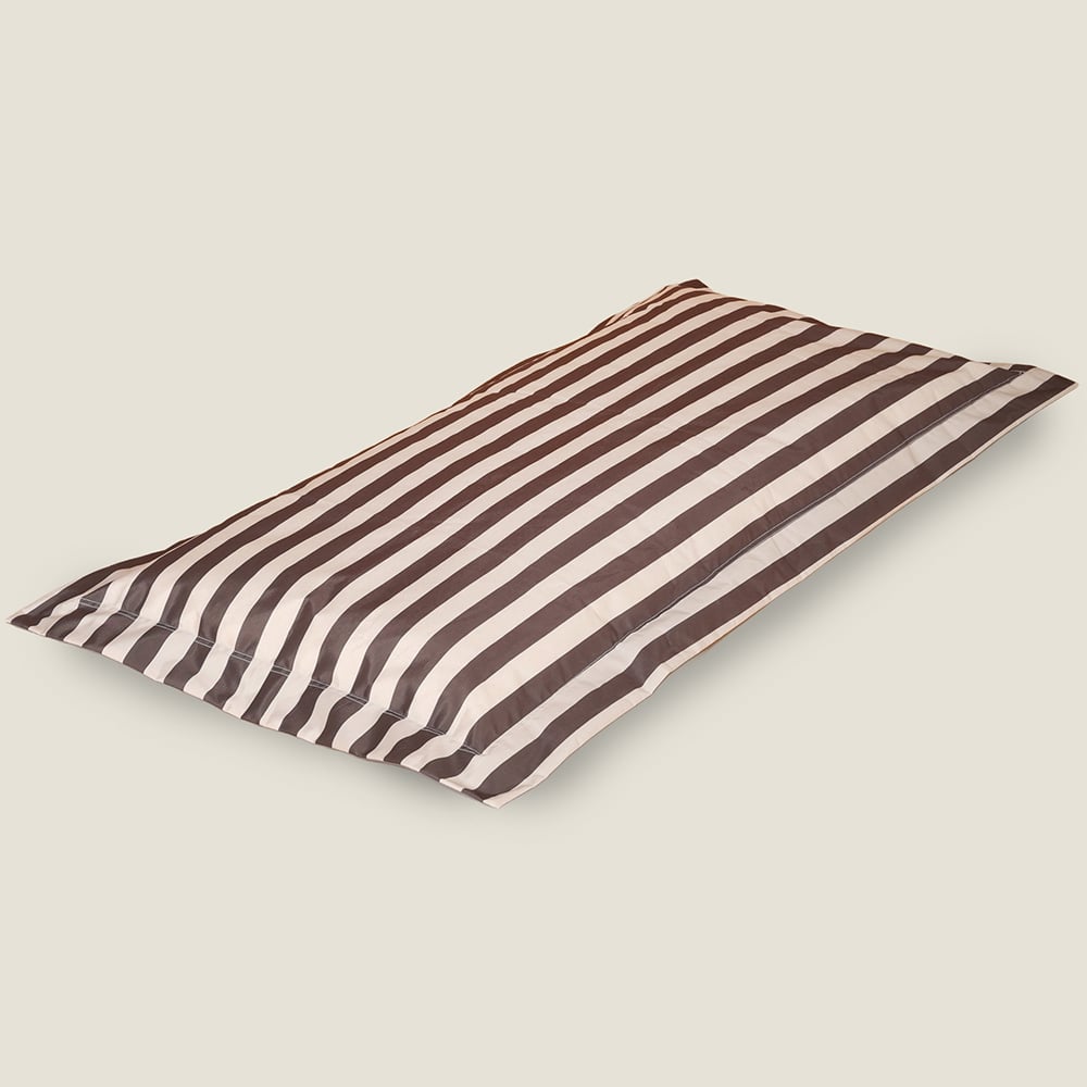 Kaikoo Grey and Cream Stripe Floor Cushion Image 2