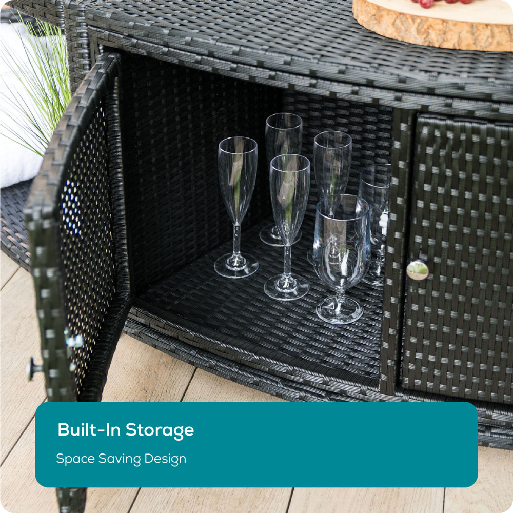 Lay-Z-Spa 2 Door 2 Shelf Black Round Rattan Spa Surround 180cm Image 5