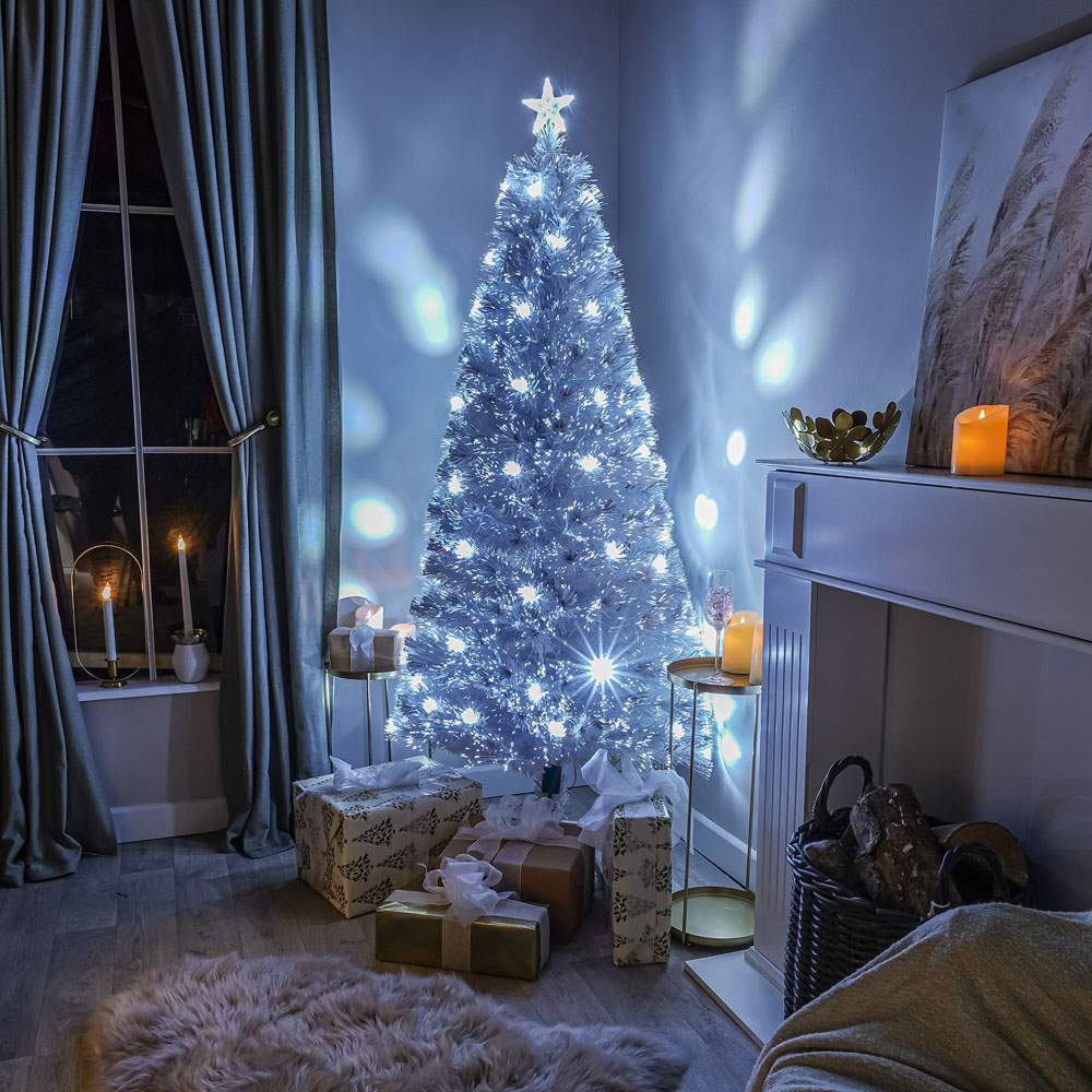 The Christmas Centre 44 Cool White LED White Fibre Optic Artificial Xmas Tree 5ft Image 2