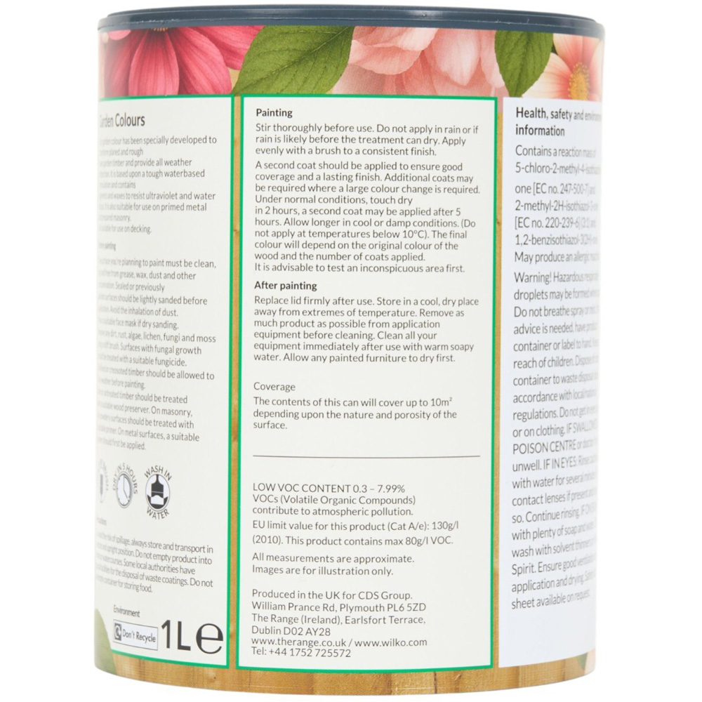 Wilko Garden Colours Woodland Oak Wood Paint 1L Image 2
