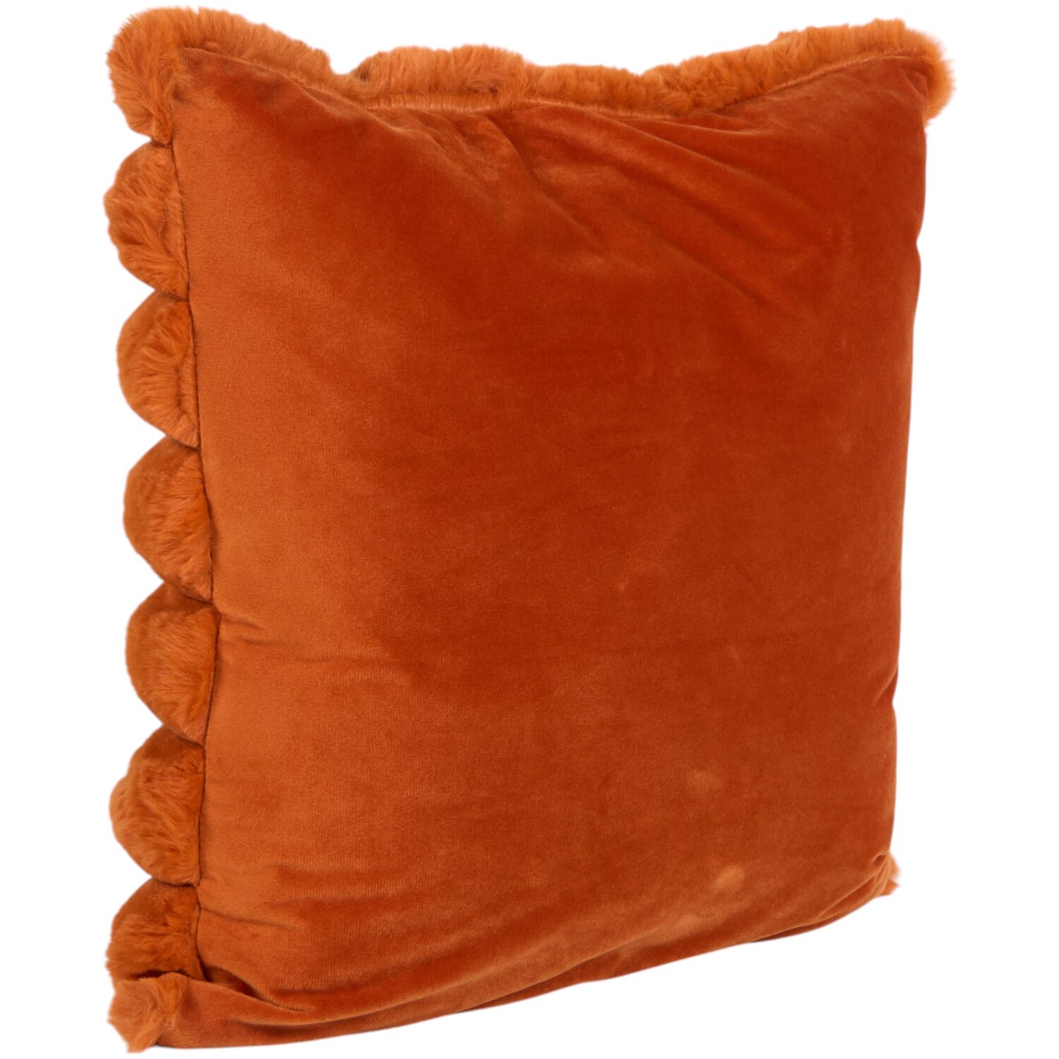 Verbier Rust Faux Fur Cushion  Rust Image 4