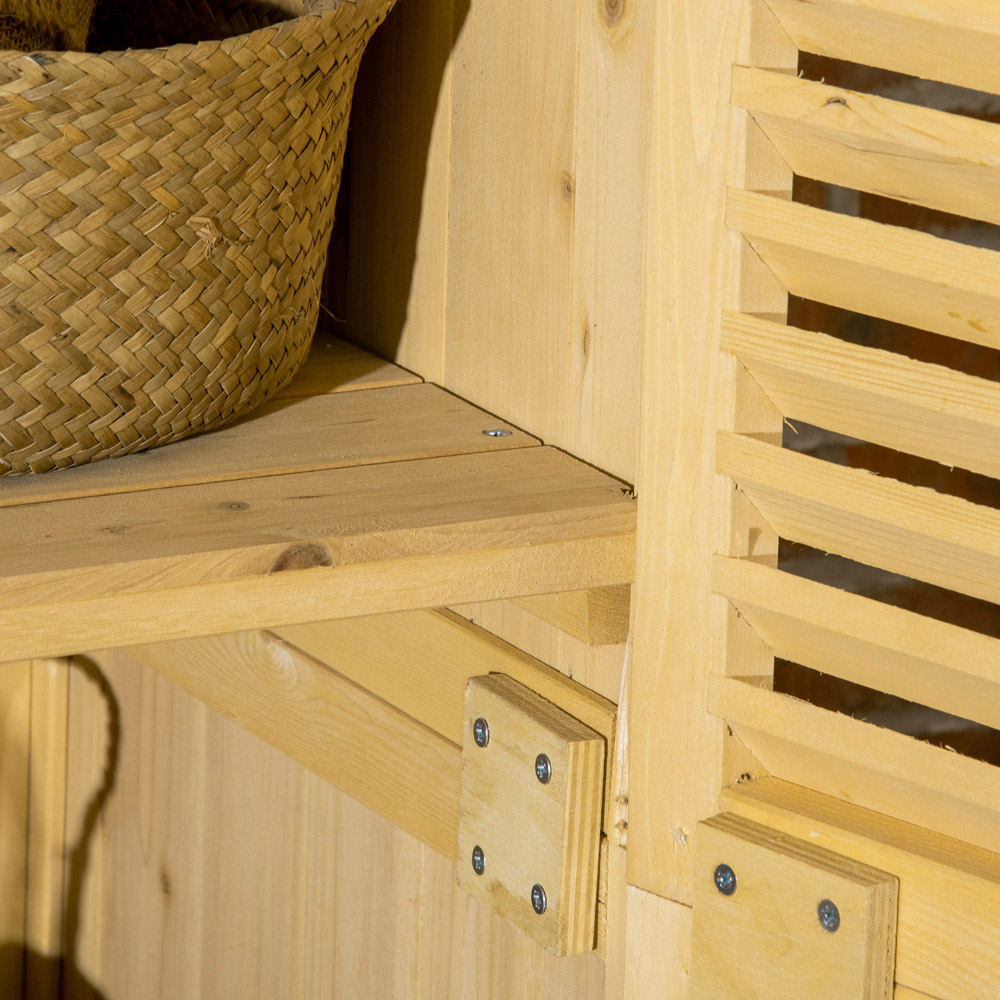 Outsunny 2.5 x 1.4ft Natural Garden Wooden Shed Image 3