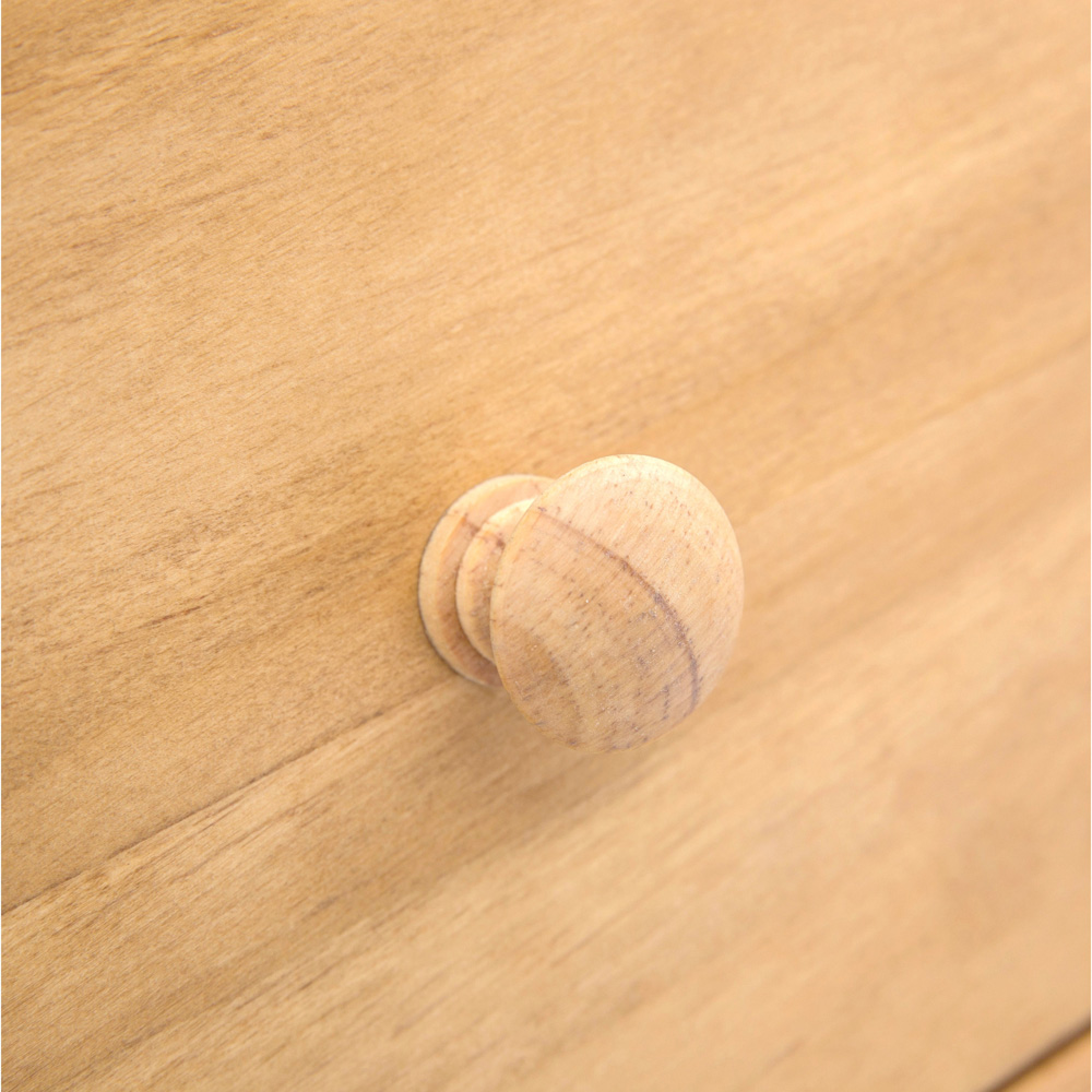 Cabinet Bits Lugo 6 Drawer Brown Wood Knob Chest of Drawers Image 7