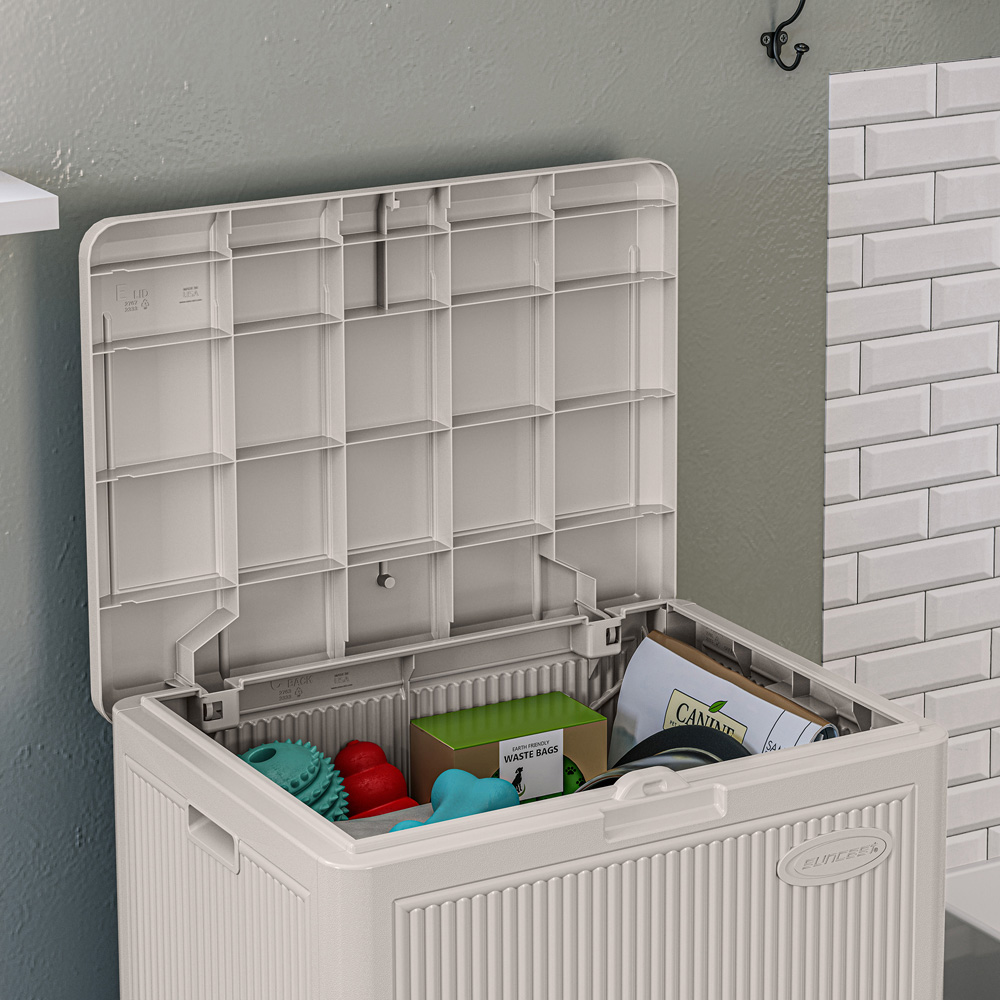 Suncast New York 83L Light French Grey Storage Box Image 6