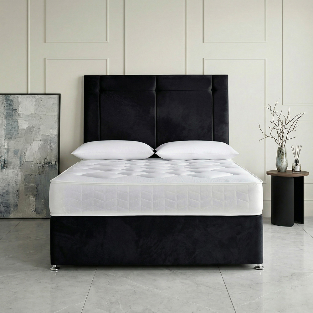 DS Living Kingsley Super King Size Black Plush Divan Bed Image 3