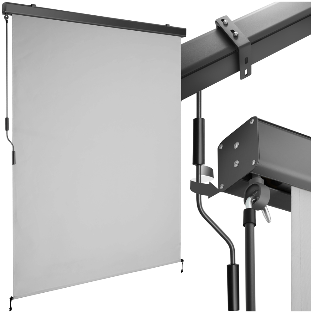 tectake Eloise Light Grey Vertical Awning with 2 Wall Brackets 1.4 x 2.5m Image 2