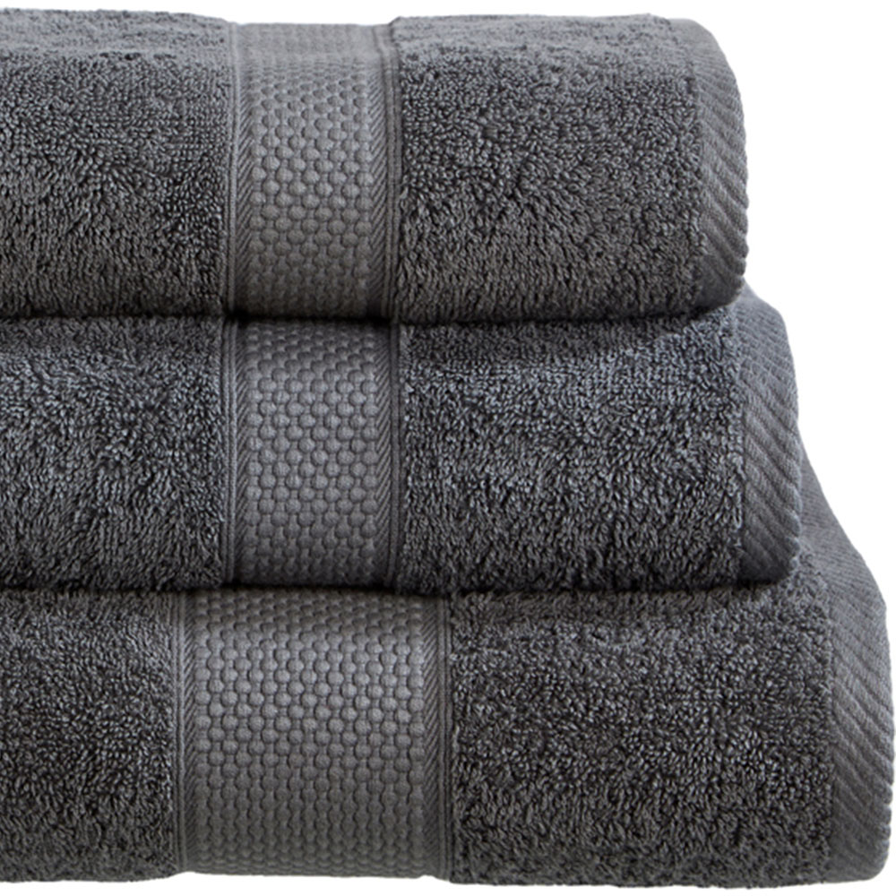Imperial Ringspun Combed Cotton Grey Turkish Face Towel 2 Pack Image 2