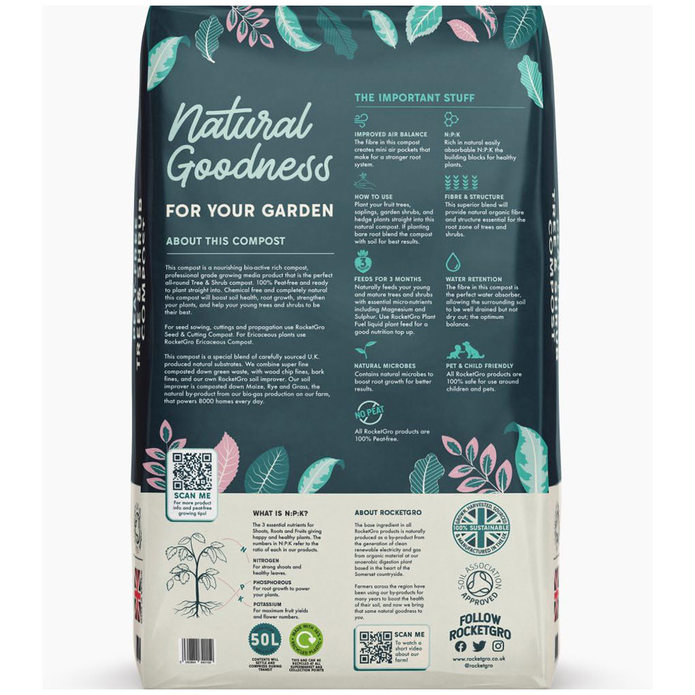 Thompson and Morgan RocketGro Tree and Shrub Compost 50L Image 2