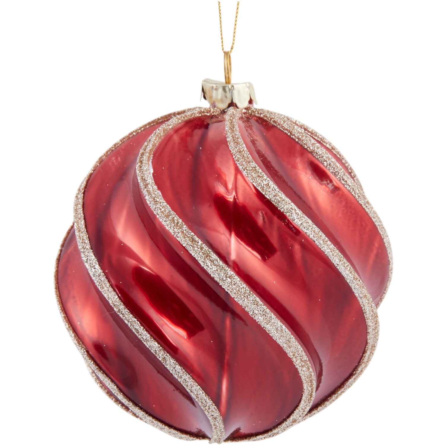 Traditional Swirl Glass Bauble Image 2