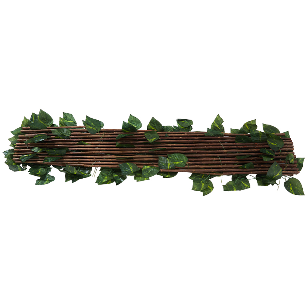 Living and Home 7.2 x 3.1ft Retractable Hedge Panel with Artificial Pothos Leaf Image 4