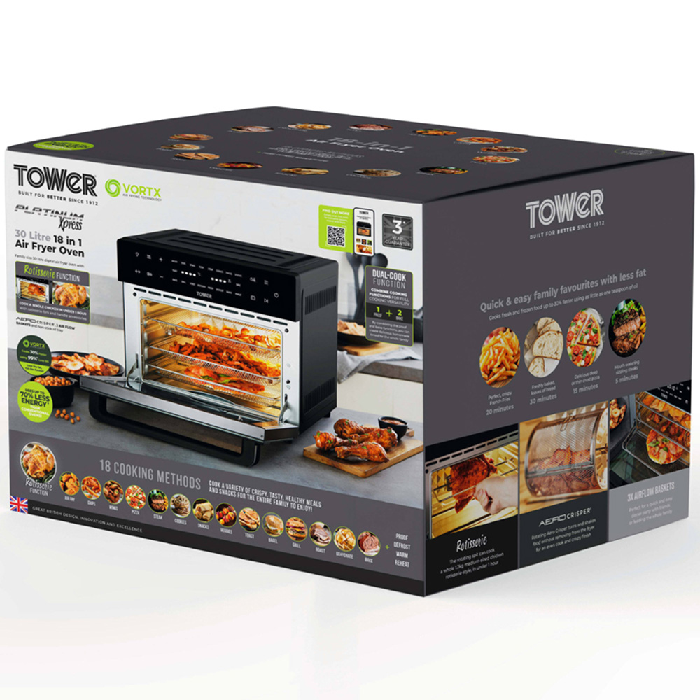 Tower Vortx T17122 Black Digital Air Fryer Oven 30L Image 9