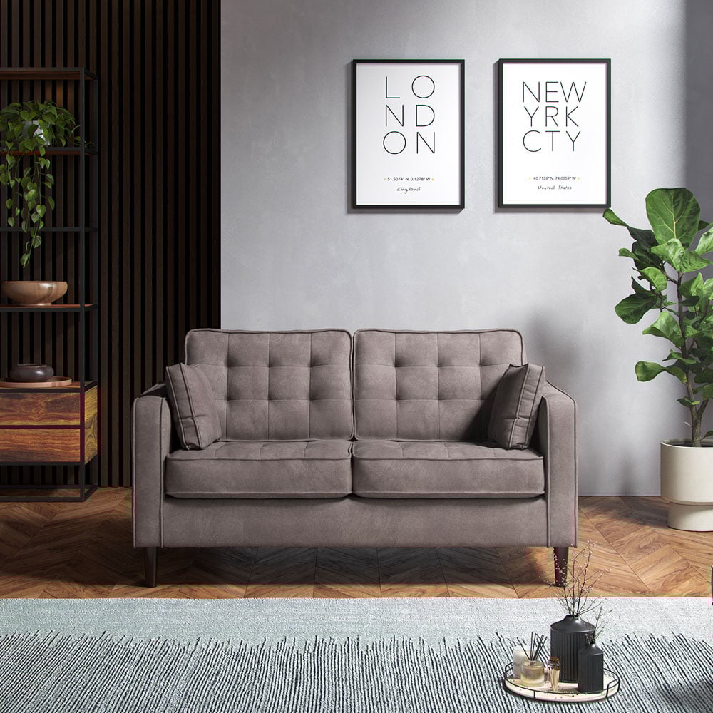 Eden 2 Seater Pewter Chenille Sofa Image 5