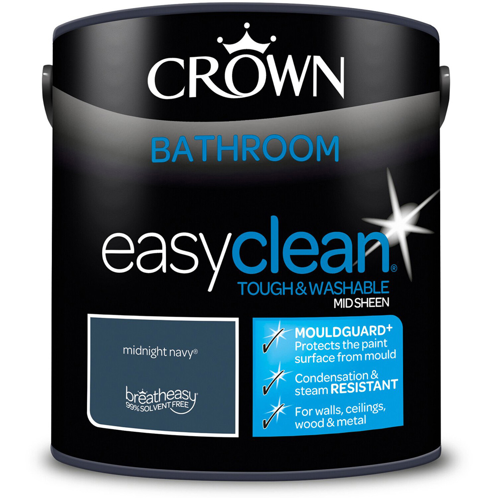 Crown Easyclean Bathroom Paint - Mid Navy Image 2