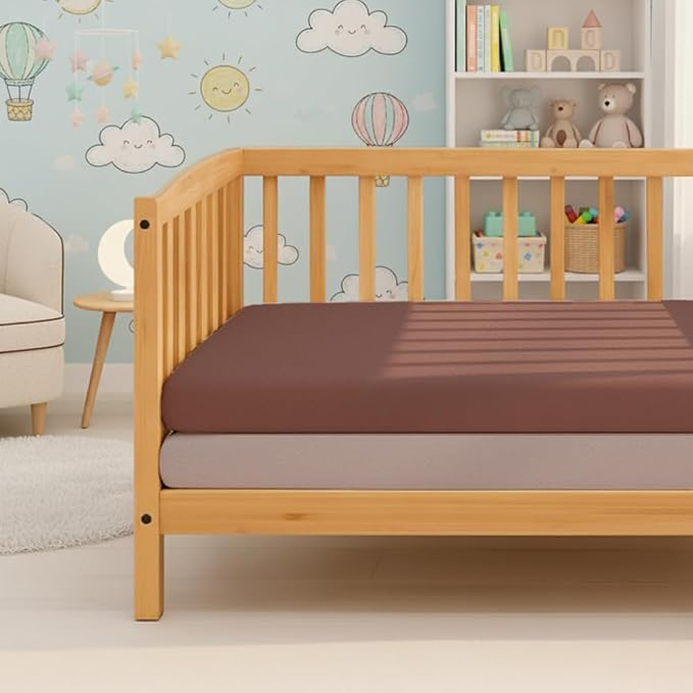 MHG Living Misty Pink and Dusty Rose Jersey Cotton Fitted Cot Bed Sheet 140 x 70cm 2 Pack Image 2