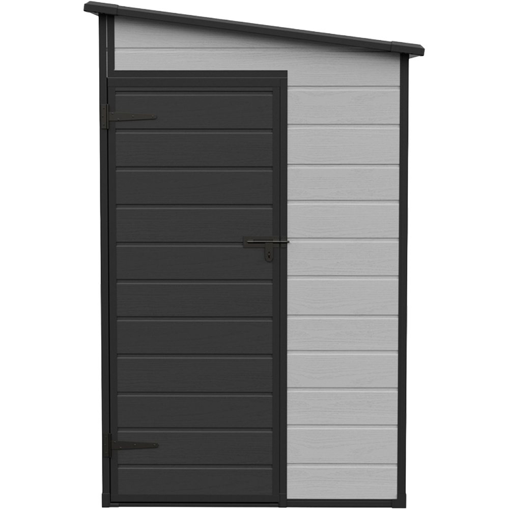 Living and Home 8 x 4ft Plastic Pent Roof Garden Storage Shed with Windows and Floor Image 2
