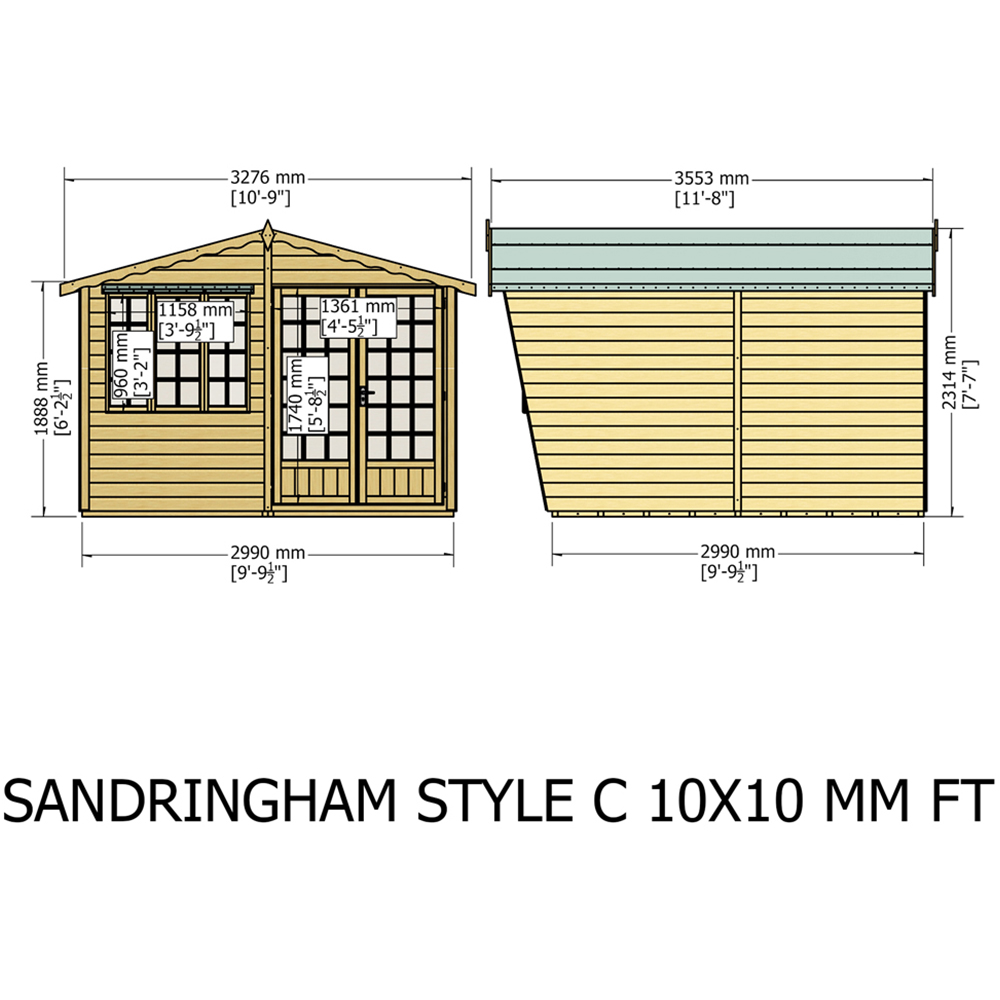 Shire Goodwood 10 x 10ft Shiplap Style C Security Cabin Apex Summerhouse Image 7