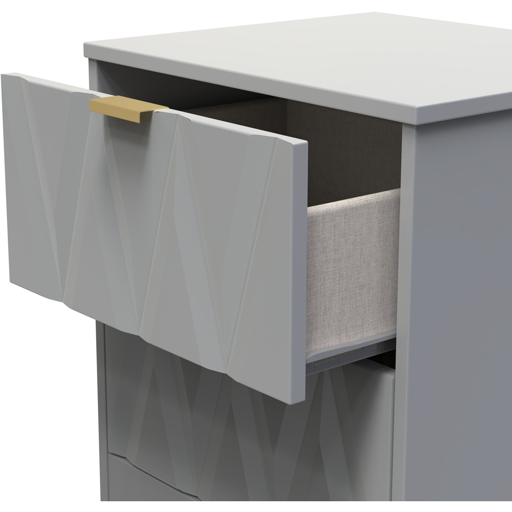 Crowndale Las Vegas 2 Drawer Dusk Grey Bedside Table Ready Assembled Image 6
