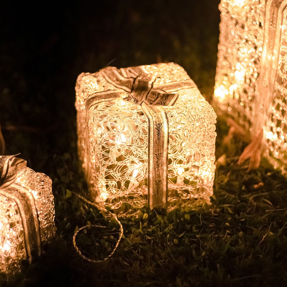 The Christmas Centre 59 LED Soft Acrylic Light-Up Parcel 3 Piece Image 4