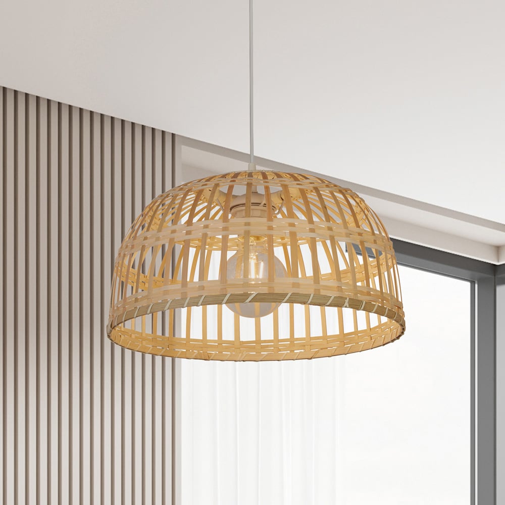 Lighting Collection Bamboo Weave Easy Fit Shade Image 2