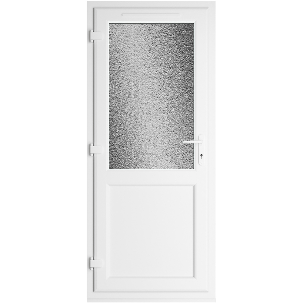 Crystal Black and White Half Glass RH Open Obscure Triple Glazed Door 840 x 2090mm Image 3