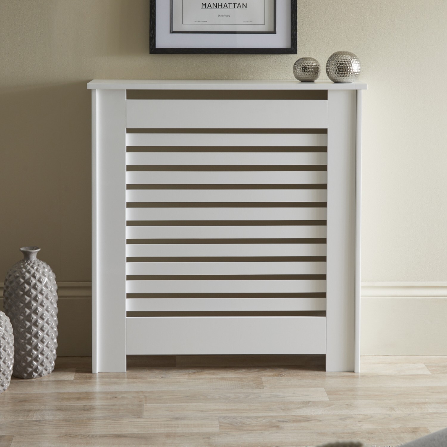 Contemporary Radiator Cabinet White Mini Image 2