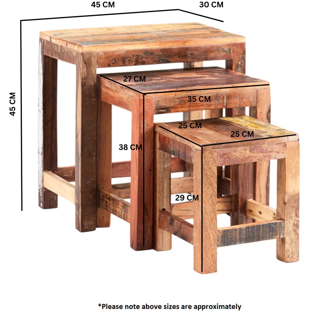 Brooklyn Camea Wooden Nest of Tables Set of 3 Image 5