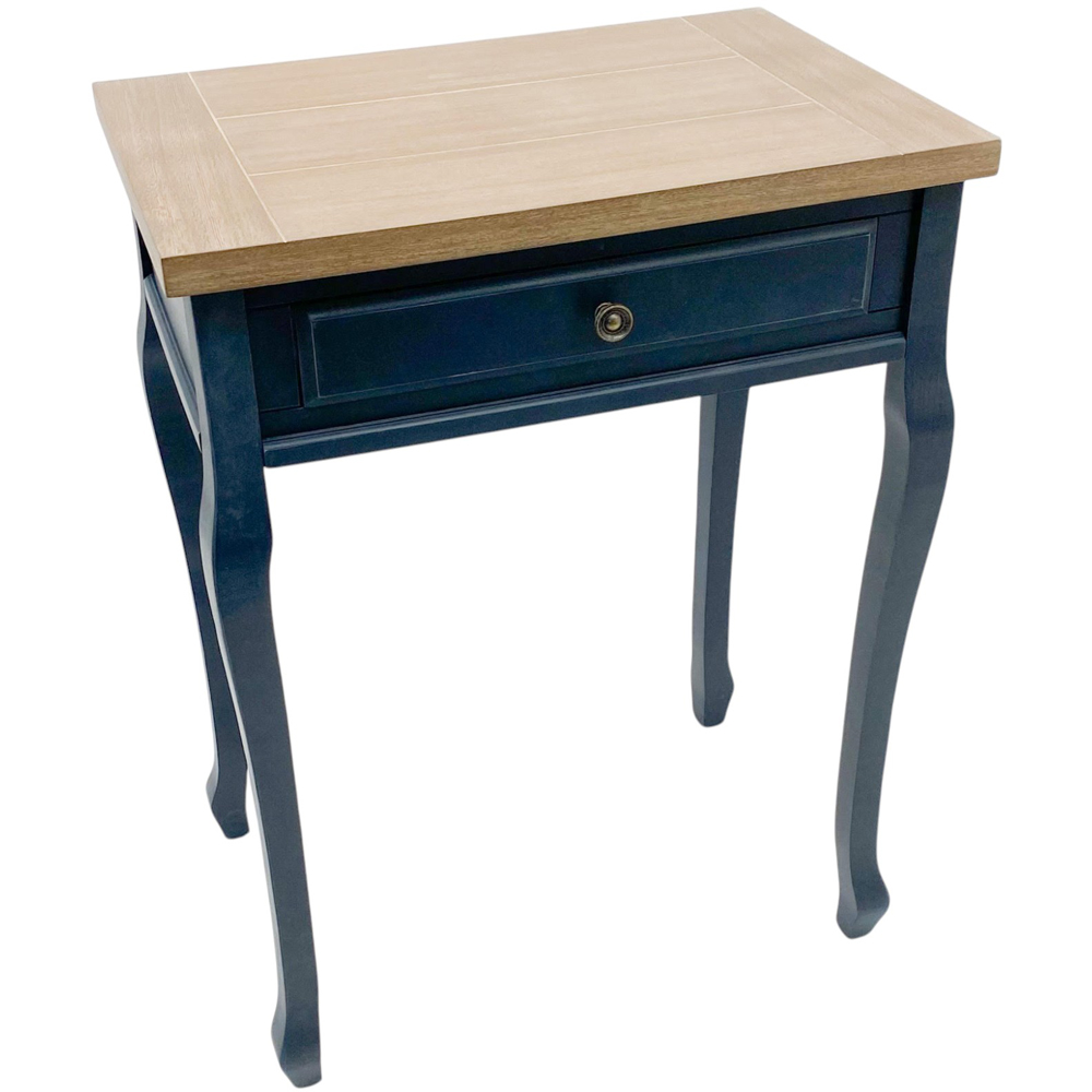 Acacia Home Single Drawer Blue Wooden Table Image 2