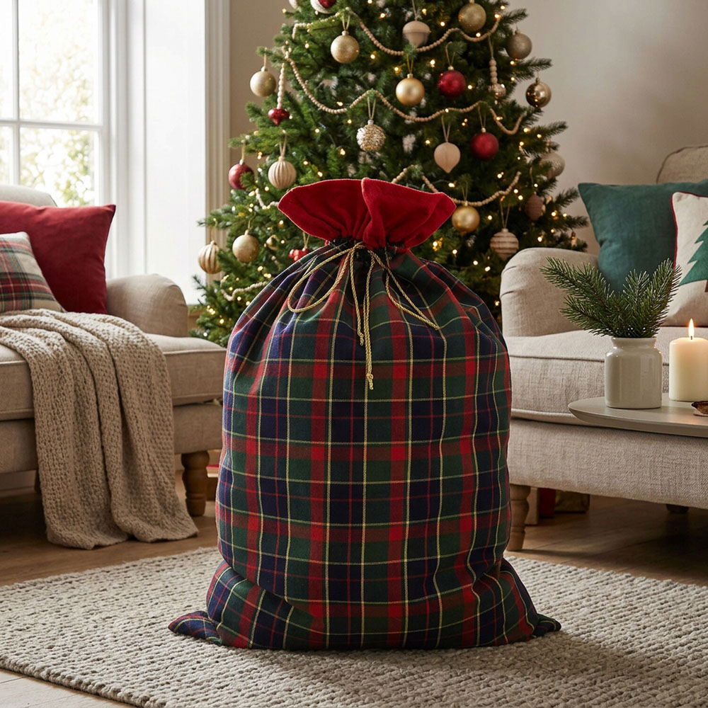 Tartan Red Present Sack Image 2