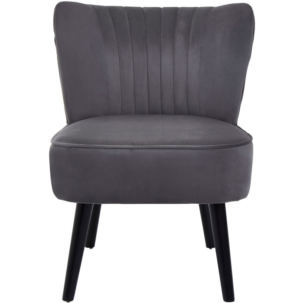 Premier Housewares Regents Park Black and Grey Velvet Accent Chair Image 5