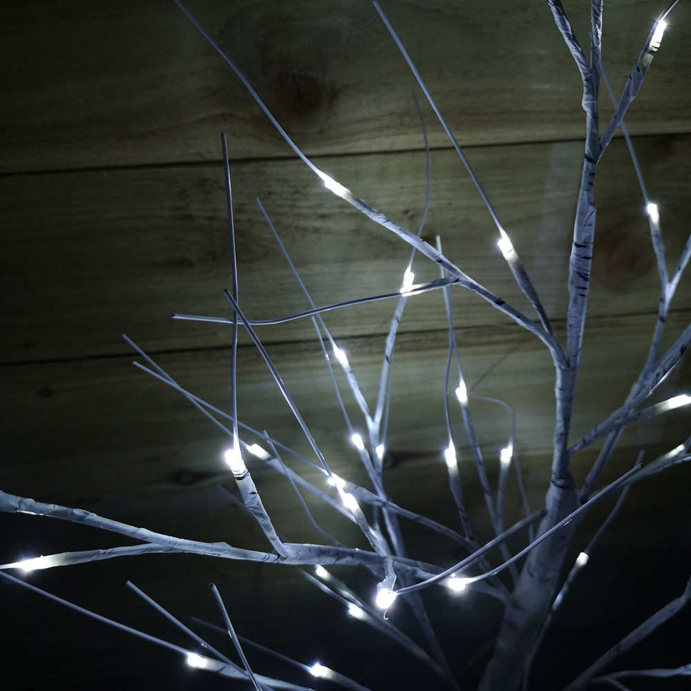 Samuel Alexander Ice White LED Indoor Outdoor Christmas Birch Tree 5ft Image 5