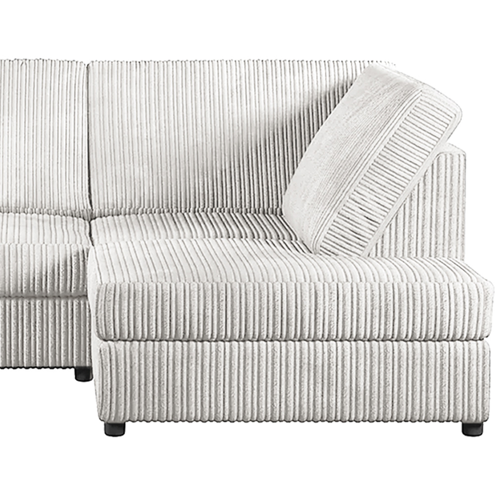 Luxor 4 Seater Silver Jumbo Cord Full Back Right Hand L Shape Corner Sofa Image 3
