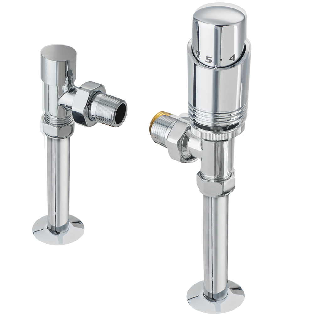 Terma Chrome Pipe Sleeving and Metal Collar Set 130mm Image 2