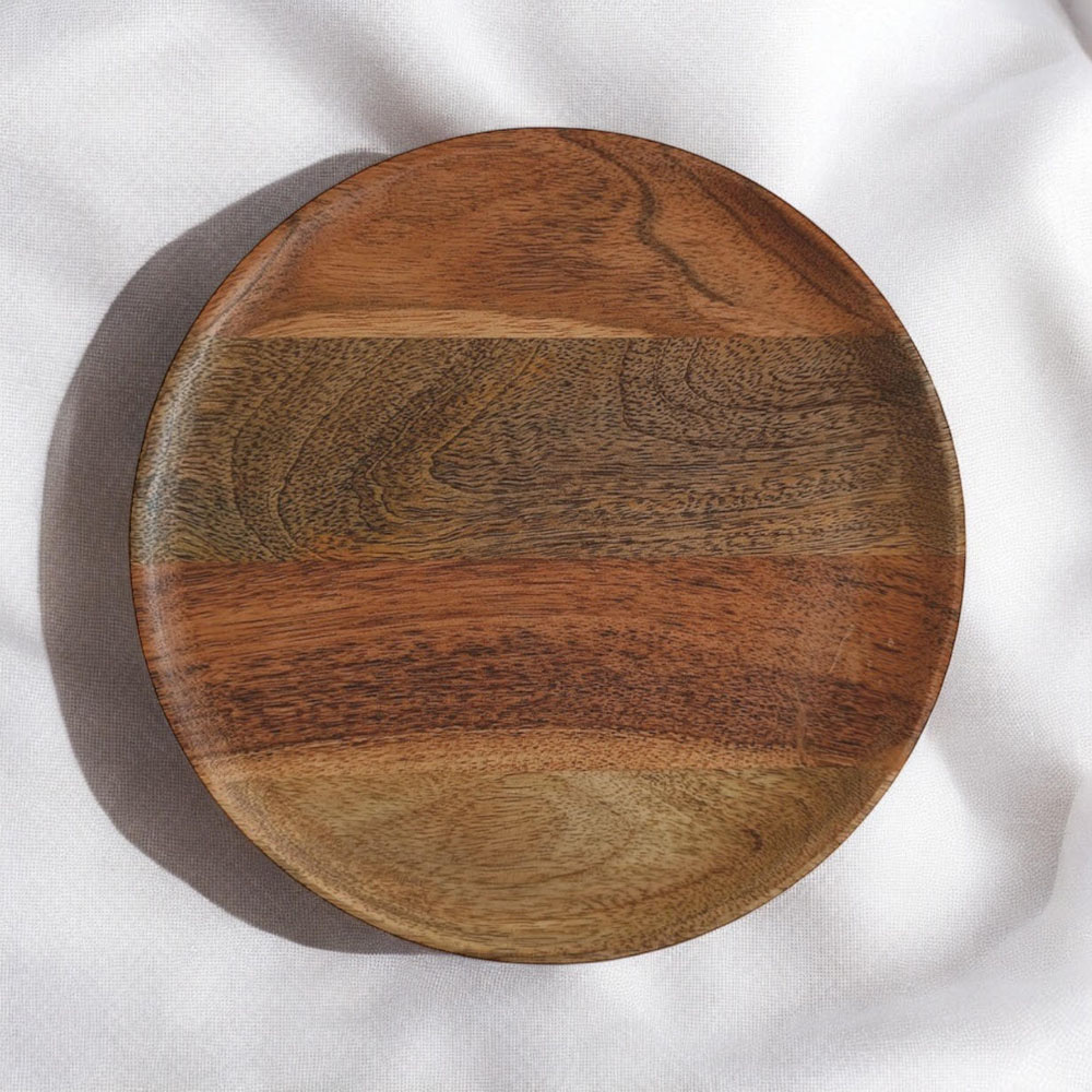 Acacia Home 20cm Wooden Serving Plate Image 3