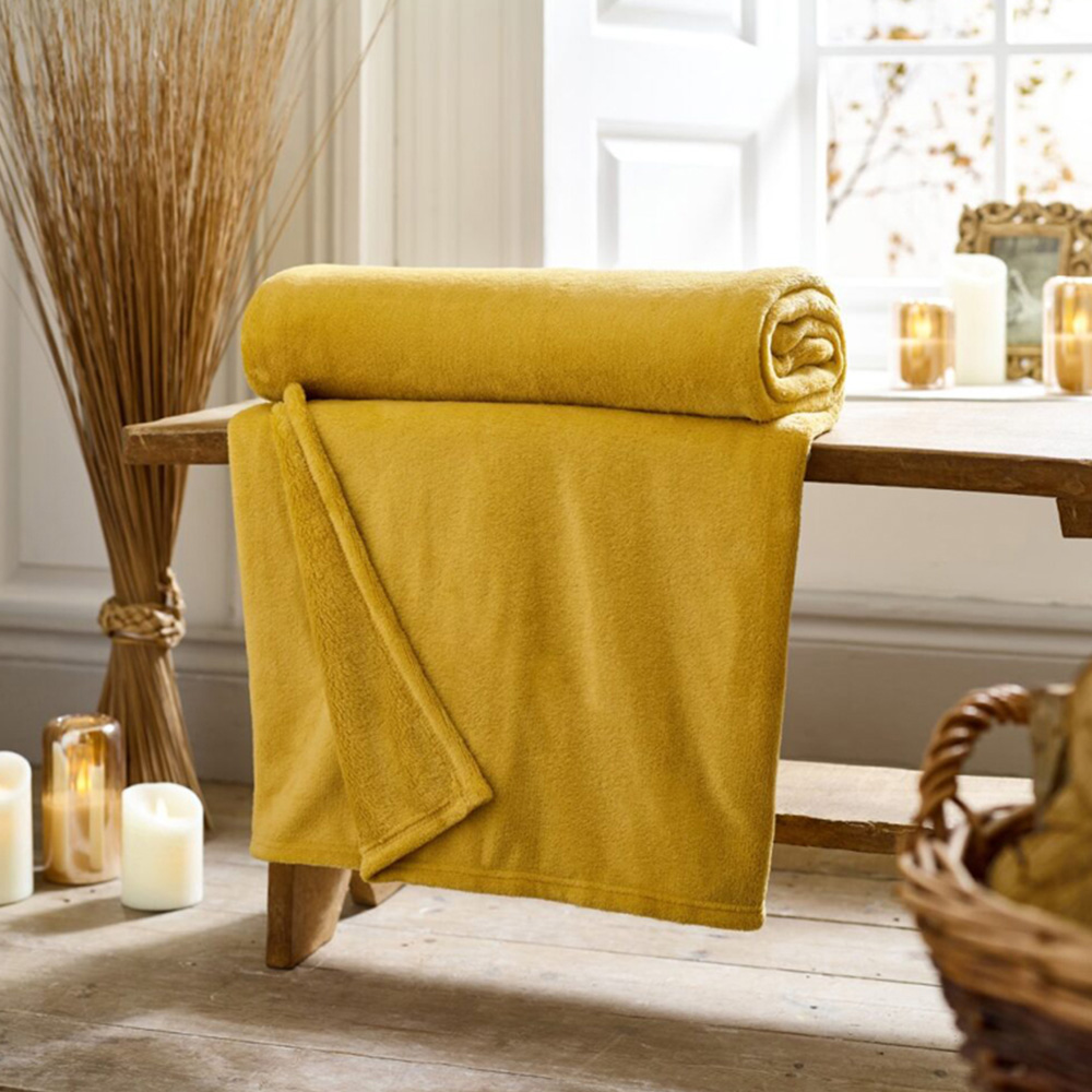 Deyongs Ochre Snuggle Touch Throw 140 x 180cm Image 2