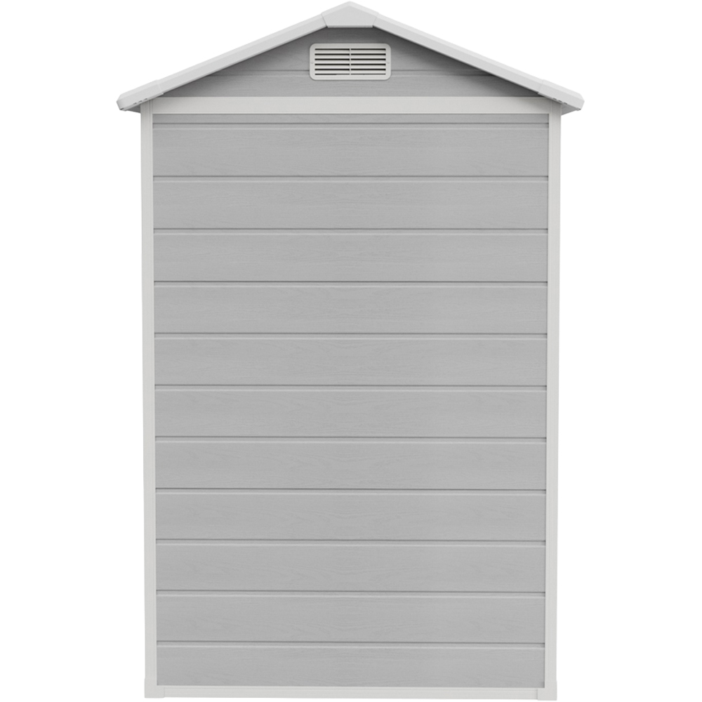Living and Home 4 x 6ft Smokey Grey Wood Grain Plastic Garden Storage Shed with Floor Image 3