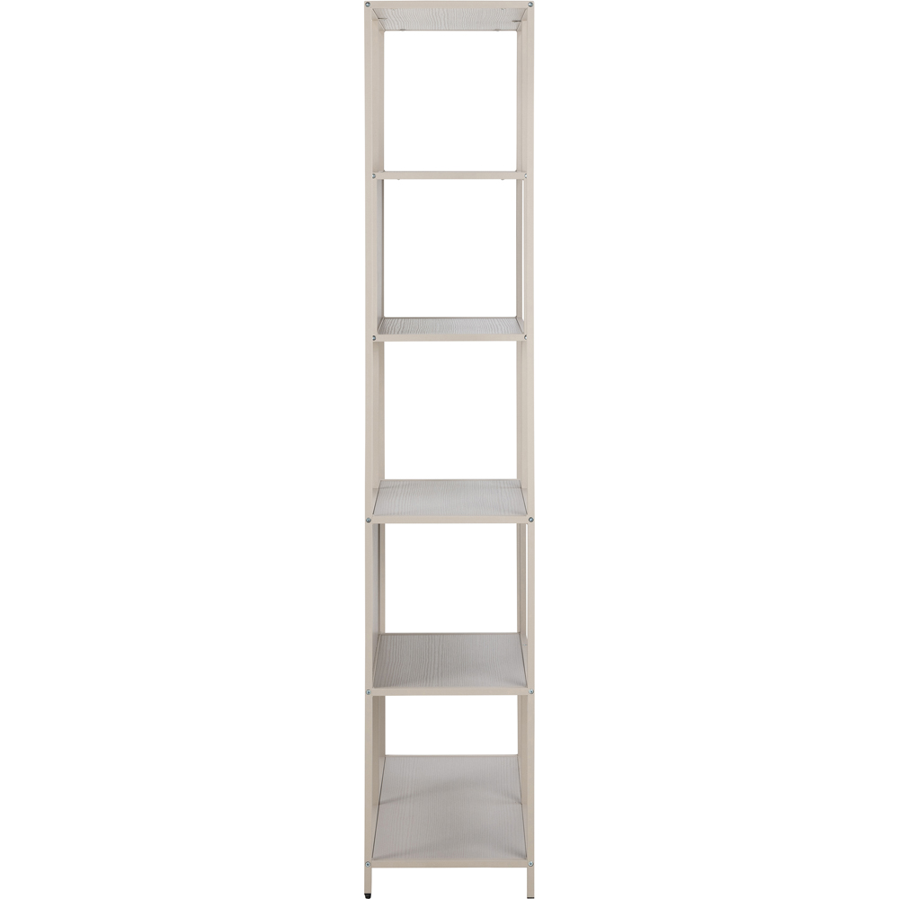Florence Seaford 5 Shelf Tall Grey Metal Bookcase Image 4