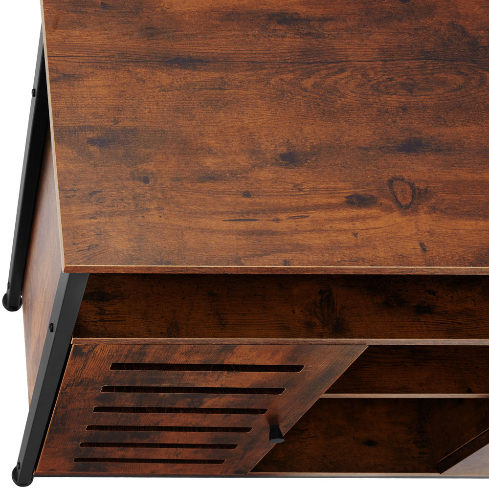 tectake Warrington 2 Door Dark Rustic Wooden Sideboard Image 6