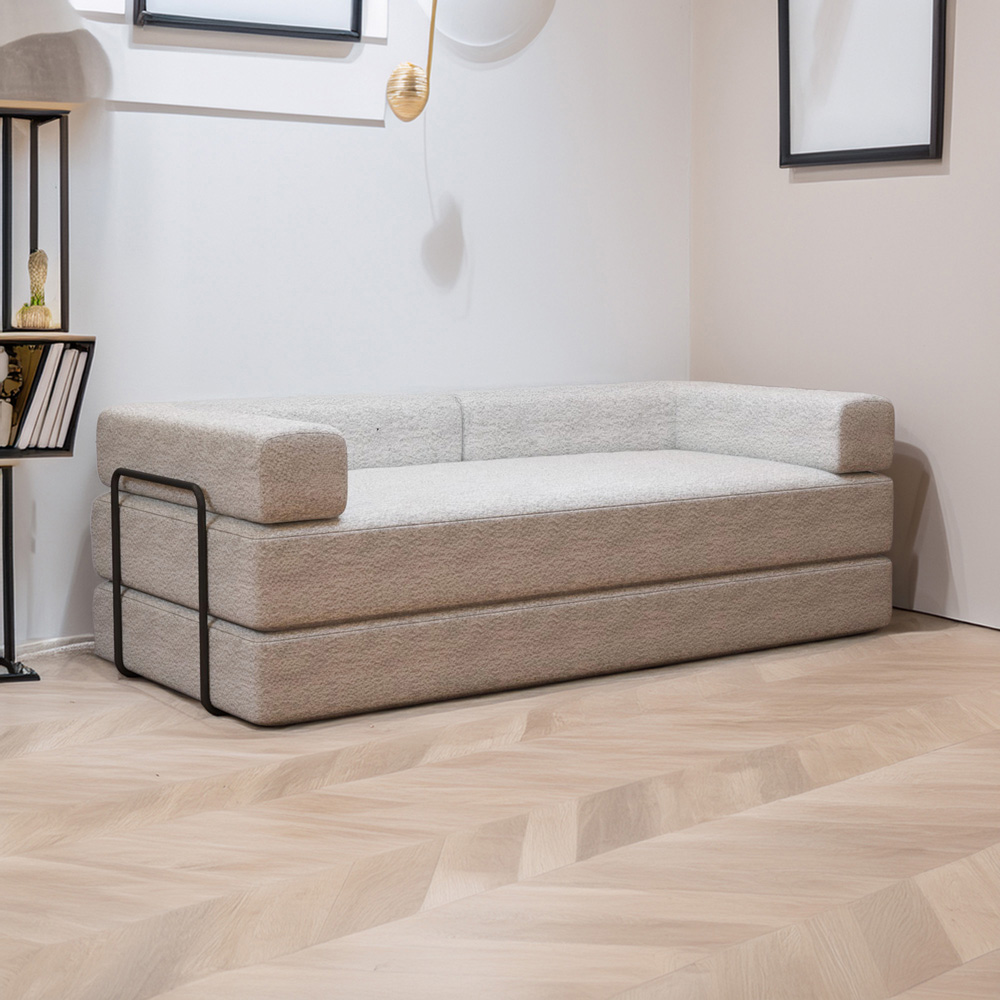 Sliding Wardrobes 4U 3 Seater Camel Larry Fabric Sofa Bed Image 5